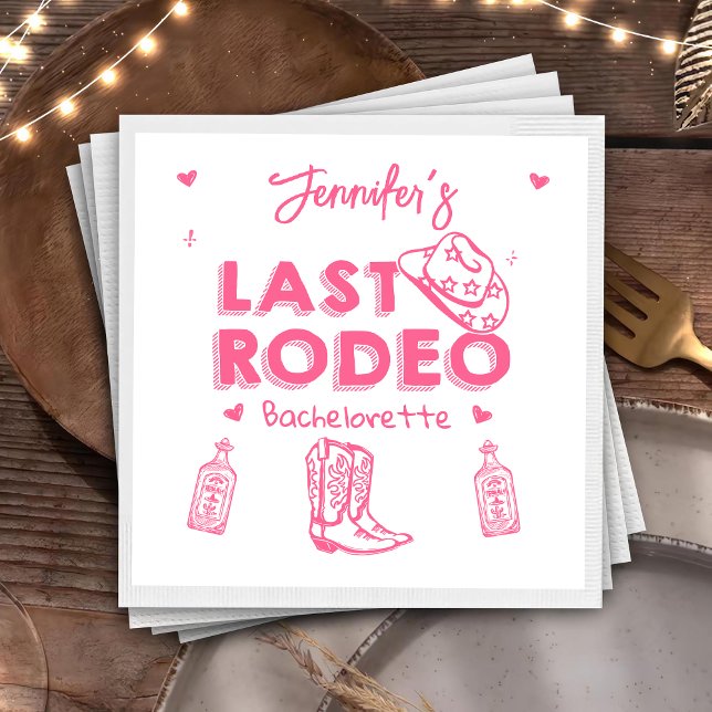 Sista Rodeo Cowgirl Sällskapsfest Pappersservett (Skapare uppladdad)