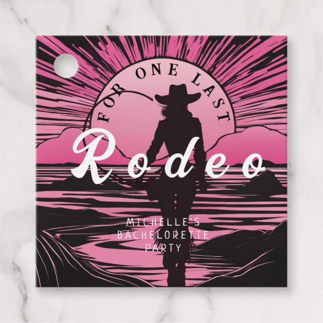 Sista Rodeo För Möhippan Gåvor Etiketter (Framsida)