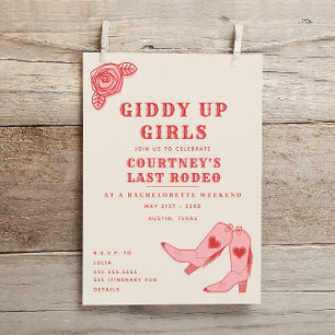 Sista Rodeo Giddy Up Sällskapsresa Helg Itinerary Inbjudningar