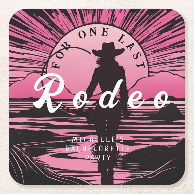 Sista Rodeo Henparty Underlägg Papper Kvadrat (Framsidan)