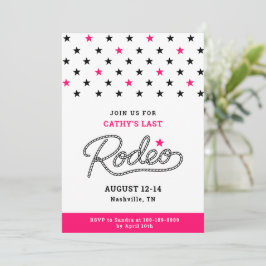 Sista Rodeo Möhippa Rosa Inbjudningar