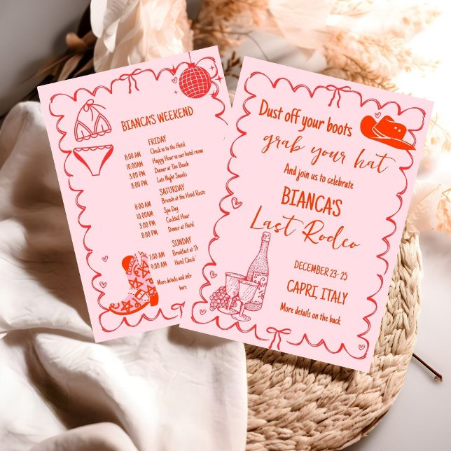 Sista rodeo Nashville Bachelorette Helg Party Inbjudningar (Skapare uppladdad)