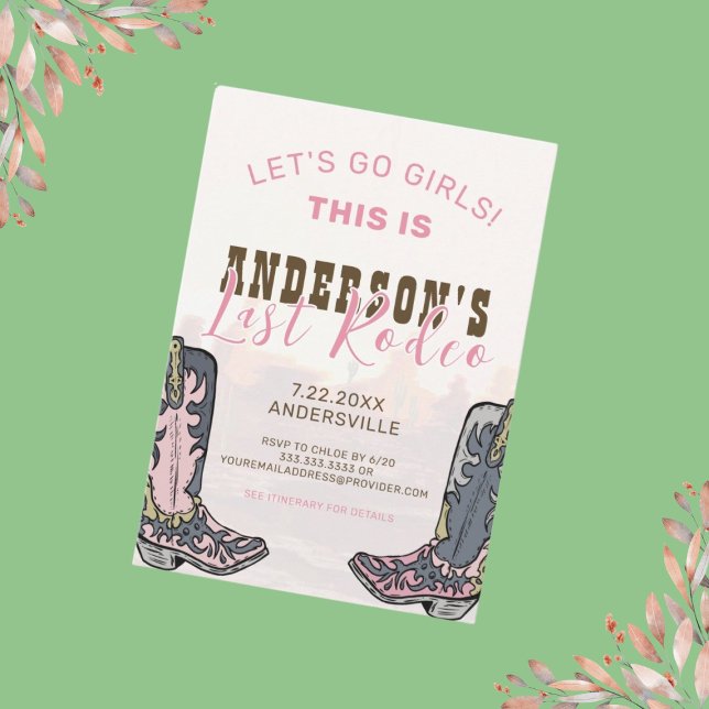 Sista Rodeo Nashville Sällskapsfest för Brudar Par Inbjudningar (Skapare uppladdad)
