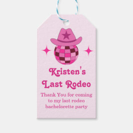 Sista Rodeo Rosa Disco Cowgirl Möhippa Presentetikett