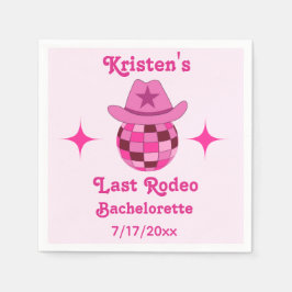 Sista Rodeo Rosa Disco Cowgirl Sällgirlsfest Pappersservett