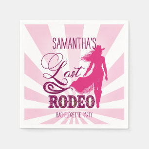Sista Rodeo Rosa Röd Cowgirl Nash Bash Sängvätning Pappersservett
