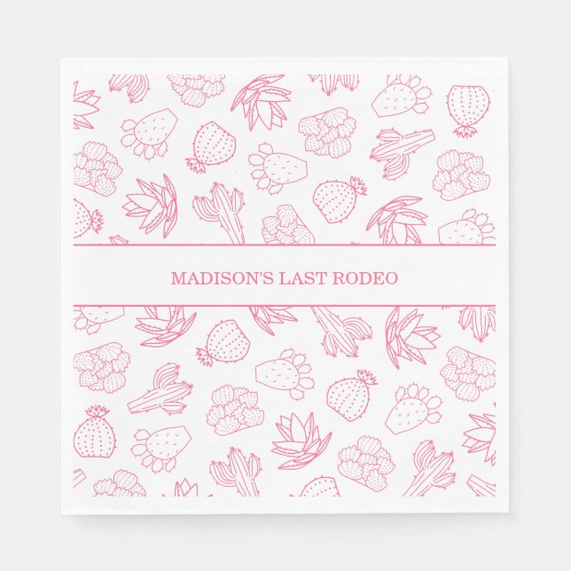 Sista Rodeo Rosa Sängkammarfest Pappersservett (Framsidan)