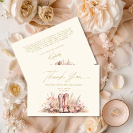 Sista Rodeo Stövlar Blommig Cowgirl Bröllopsdusch Tack Kort