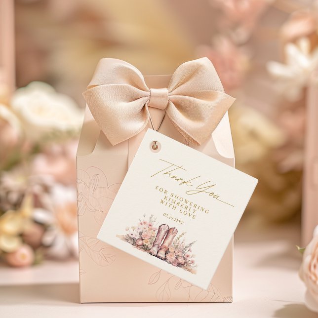 Sista Rodeo Stövlar Blommig Cowgirl Bröllopsfest Gåvor Etiketter (Skapare uppladdad)