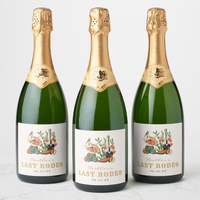 Sista Rodeon (Last Rodeo Bachelorette Party Sparkling Wine Label by Painted Paperie
)