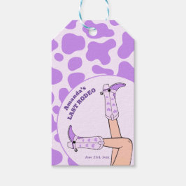 Sista Rodeon Lila Cowgirl Bröllopsduschfest Presentetikett