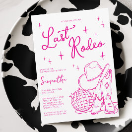 Sista Rodeon Rosa Cowboyflicka Disco Möhippa Festl Inbjudningar