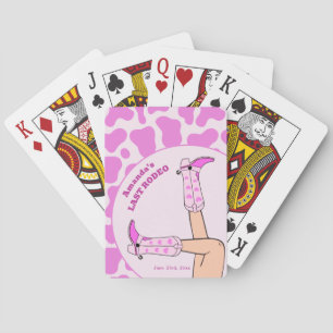Sista Rodeon Rosa Cowgirl Bröllopsduschfest Casinokort