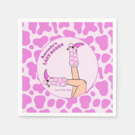 Sista Rodeon Rosa Cowgirl Bröllopsduschfest Pappersservett