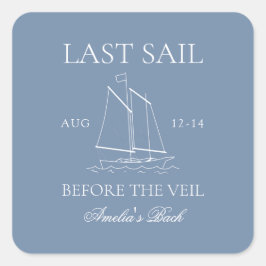 Sista segeln före slöjan Bachelorette Helg Fyrkantigt Klistermärke