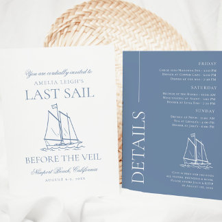 Sista segeln före slöjan Bachelorette Helg Inbjudningar