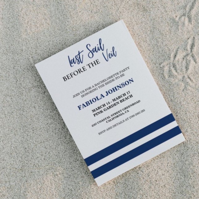 Sista segeln före Veil Bachelorette-partiet Inbjudningar (Skapare uppladdad)