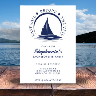 Sista segeln före Veil Bachelorette-partiet Inbjudningar
