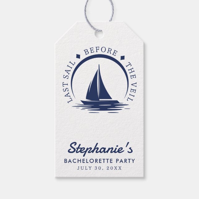 Sista segeln före Veil Bachelorette-partiet Presentetikett (Framsidan)