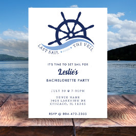 Sista segeln före Veil Helm Bachelorette-partiet Inbjudningar