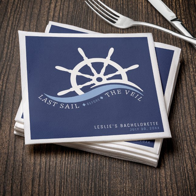 Sista segeln före Veil Helm Bachelorette-partiet Pappersservett (Skapare uppladdad)