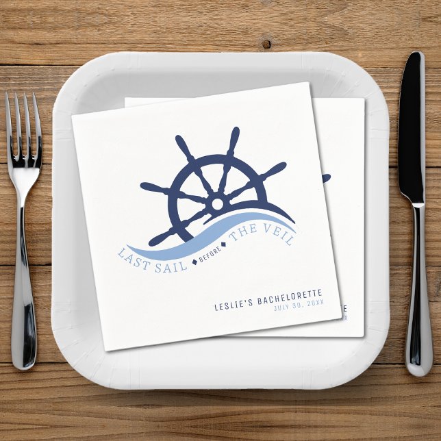 Sista segeln före Veil Helm Bachelorette-partiet Pappersservett (Last Sail Before the Veil Helm Bachelorette Party Napkins
)
