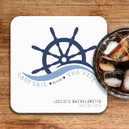 Sista segeln före Veil Helm Bachelorette-partiet Underlägg Papper Kvadrat
