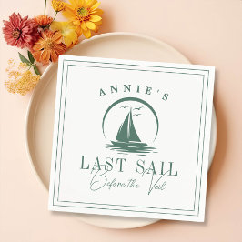Sista segeln före Veil Nautical Bachelorette Pappersservett