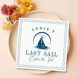 Sista segeln före Veil Nautical Bachelorette Pappersservett