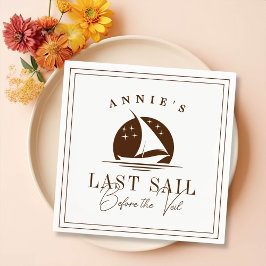 Sista segeln före Veil Nautical Bachelorette Pappersservett
