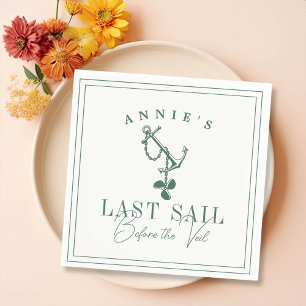 Sista segeln före Veil Nautical Bachelorette Pappersservett