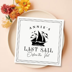 Sista segeln före Veil Nautical Bachelorette Pappersservett