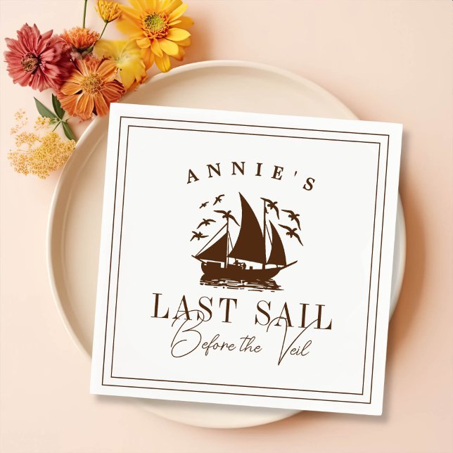 Sista segeln före Veil Nautical Bachelorette Pappersservett (Skapare uppladdad)