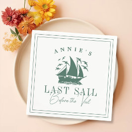 Sista segeln före Veil Nautical Bachelorette Pappersservett