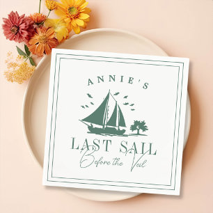 Sista segeln före Veil Nautical Bachelorette Pappersservett