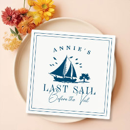 Sista segeln före Veil Nautical Bachelorette Pappersservett