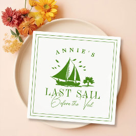 Sista segeln före Veil Nautical Bachelorette Pappersservett