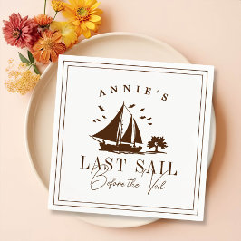 Sista segeln före Veil Nautical Bachelorette Pappersservett
