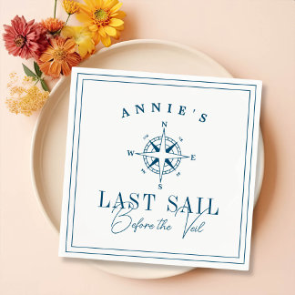 Sista segeln före Veil Nautical Bachelorette Pappersservett