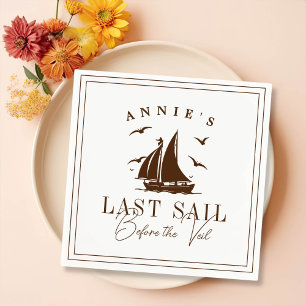 Sista segeln före Veil Nautical Bachelorette Pappersservett
