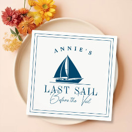 Sista segeln före Veil Nautical Bachelorette Pappersservett