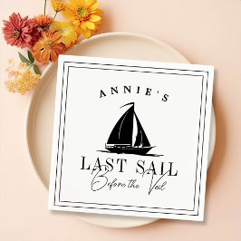 Sista segeln före Veil Nautical Bachelorette Pappersservett