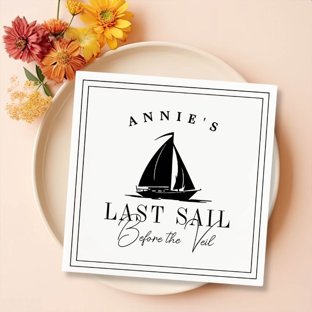Sista segeln före Veil Nautical Bachelorette Pappersservett (Skapare uppladdad)