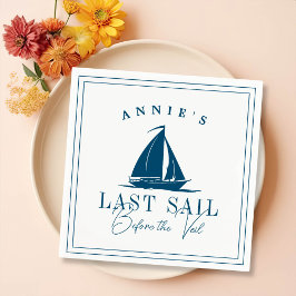 Sista segeln före Veil Nautical Bachelorette Pappersservett