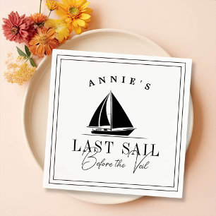 Sista segeln före Veil Nautical Bachelorette Pappersservett