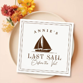 Sista segeln före Veil Nautical Bachelorette Pappersservett