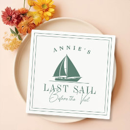 Sista segeln före Veil Nautical Bachelorette Pappersservett
