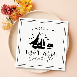 Sista segeln före Veil Nautical Bachelorette Pappersservett