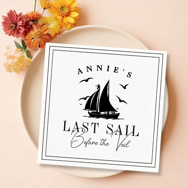 Sista segeln före Veil Nautical Bachelorette Pappersservett (Skapare uppladdad)