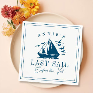 Sista segeln före Veil Nautical Bachelorette Pappersservett